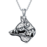 Sterling Silver Dragon Eagle Lion Tiger Wolf Pendant Necklace