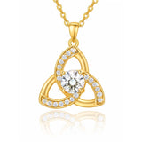 14K Gold Plated Celtic Knot Pendant Necklace Irish Jewelry Gift for Her