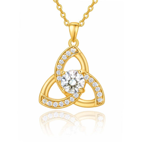 14K Gold Plated Celtic Knot Pendant Necklace Irish Jewelry Gift for Her