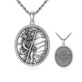 925 Sterling Silver Patron Saint Medals Saint Christopher Amulet Saint Michael Necklace Protection Jewelry for Men