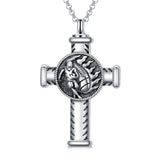 Sports Urn Necklace  for Women Men Sport Lover Sports Cremation Football Basketball Baseball Cross Pendant Jewelry