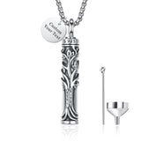 925 Sterling Silver Tree of Life Cremation Jewelry  Urn Necklace for Ashes for Men with 2.5mm 22"+2" Rolo Chain