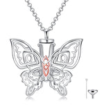 Butterfly Filigree Urn Necklace For Ashes Sterling Silver Butterfly Cremation Necklace Heart  Urn Holder Necklaces For Women Memorial Jewelry