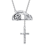 S925 Sterling Silver Amulet Necklace Empty Tomb Necklace Protection Pendant Jewelry Christmas Halloween Birthday Gifts for Men Women