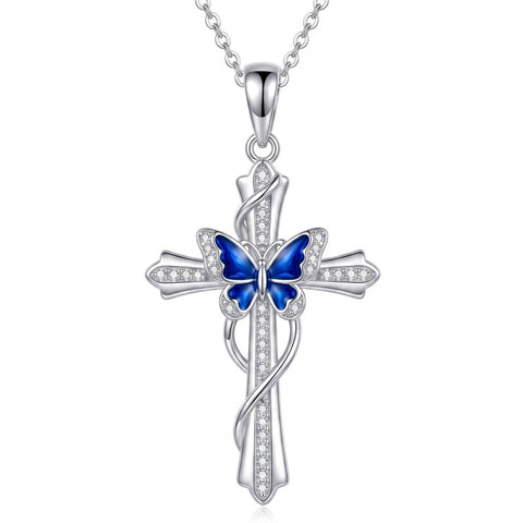 Sterling Silver Cross Pendant Necklace Gift for Anniversary Christmas