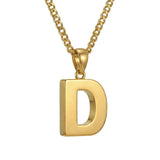Initial Pendant Necklace 14K Gold Plated with Cuban Chain