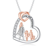 Sterling Silver Father Daughter Heart Pendant Necklace from Dad Gift for Daughter