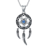 Sterling Silver Dreamcatcher Amulet Pendant Necklace