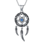 Sterling Silver Dreamcatcher Amulet Pendant Necklace