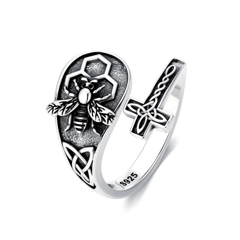 Sterling Silver Turquoise Hummingbird Butterfly Sunflower Adjustable Spoon Ring