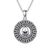 Sterling Silver  Spartan Helmet Amulet  Pendant Necklace