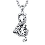 Sterling Silver  Poseidon Trident  Pendant Necklace for Men