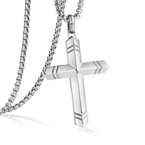 14K Gold Plated Cross Necklace for Men with Adjustable Chain Jewelry Gift for Him