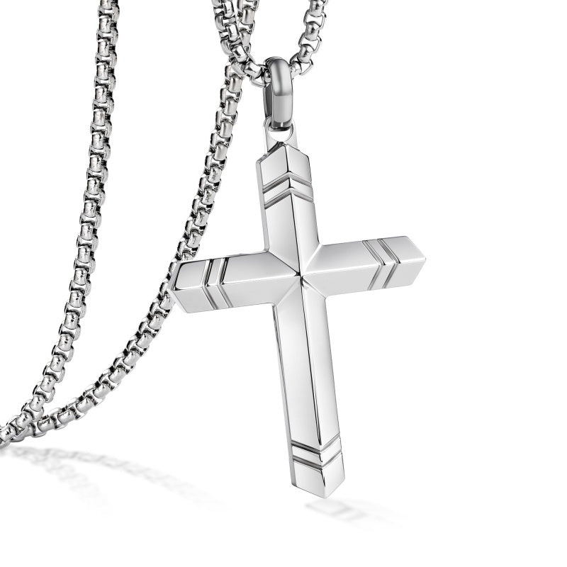 14K Gold Plated Cross Necklace for Men with Adjustable Chain Jewelry Gift for Him