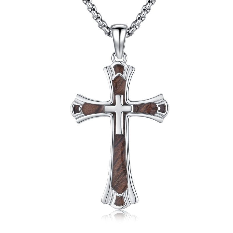 14K Gold Plated Cross Pendant Necklace Protection Jewelry Religious Gift