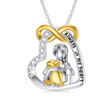 Sterling Silver Bunny Girl Pendant Necklace With Engraved Always in My Heart