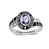 Sterling Silver Personalized Engraved& Birthstone Class Rings Graduation Ring