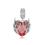 Sterling Silver Cubic Zircon Skeleton Hand Bead Charms