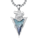 Sterling Silver Turquoise Celtic Knot Arrow Head Pendant Necklace