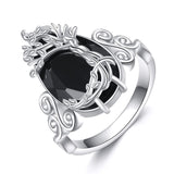 Sterling Silver Vintage Flower Rose Flower Tree Tree of Life Ring for Women