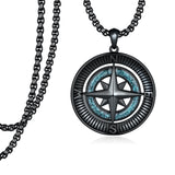 14K Gold Plated Turquoise Wolf Thor's Hammer Ankh Dragon Lion Compass Crucifix Pendant Necklace for Men