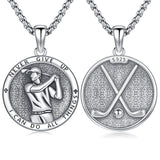 Sterling Silver Baseball Basketball Softball Soccer Pendant Necklace Engraved with Never Give up I Can Do All Things