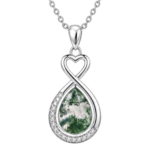 Sterling Silver Teardrop Gemstone Rose Butterfly Infinity Heart Necklace for Women