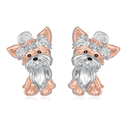 Sterling Silver Yorkshire Terrier Studs Earring