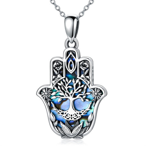 Sterling Silver Hamsa Tree of Life Viking Lion Butterfly Evil Eye Yin Yang Eye of Horus Pendant Necklace