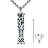 925 Sterling Silver Tree of Life Cremation Jewelry  Urn Necklace for Ashes for Men with 2.5mm 22"+2" Rolo Chain