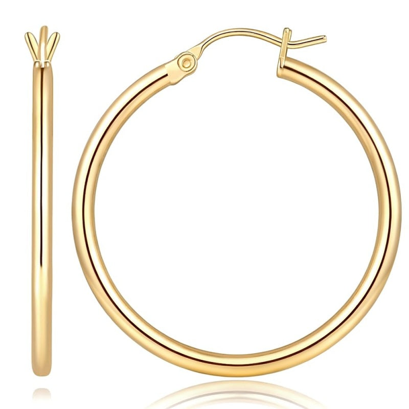 14K Gold Plated  Hoop Earrings for Women