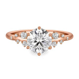 Sterling Silver 10K 14K 18K Gold Personalized Engraved 1-3 Carat Round Moissanite   Anniversary  Engagement Ring