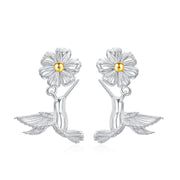 925 Sterling Silver Hypoallergenic HummingbirdStud Earrings