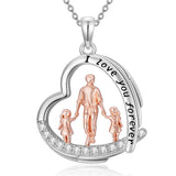 Sterling Silver Mother Daughter Father Daughter Sister Pendant Necklace Family Jewelry for Christmas Mother's Day