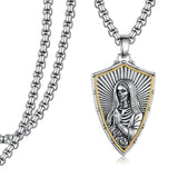 14K Gold Plated Masonic Cross Compass St Michael St Christopher Santa Muerte Star of David Pendant Necklace