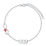 Sterling Silver Infinity Angel Number 111 333 444  777 Bracelet Gifts for Christmas Birthday