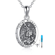 Sterling Silver St Christopher Medal Urn Necklace for Ashes