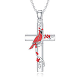 Sterling Silver Cross Bee Hummingbird Butterfly Dove Red Cardinal Pendant Necklace for Her