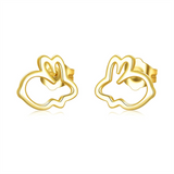 14K Gold Rabbit Stud Earrings