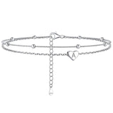 Sterling Silver 26 initials Single Layer Charm Anklet