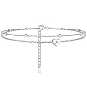 Sterling Silver 26 initials Single Layer Charm Anklet