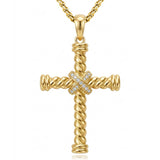 14K Plated Gold Cross Pendant Crucifix Necklace Christian Jewelry Baptism Religious Faith