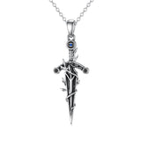 Sterling Silver Dagger Necklace Cross Dagger Evil Eye Dagger Evil Eye Pendant Necklace