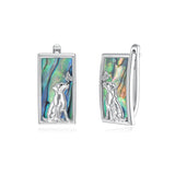 Sterling Silver Abalone Shell Mountain Cat Dog Fox Dragonfly Hummingbird Earring