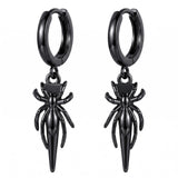 Sterling Silver Feather Arrow  Skull Spider Bat Scorpion Hoop Earrings Halloween Christmas Gift