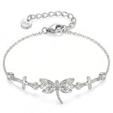 Sterling Silver Dragonfly Butterfly Cardinal Hummingbird Jesus Fish Lotus Daisy Sunflower Rose Faith Cross Bracelet