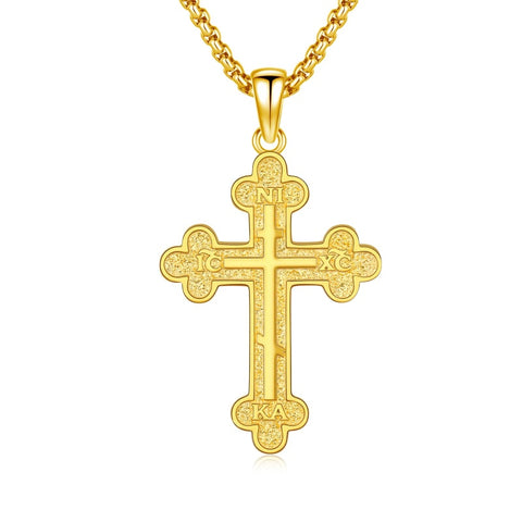 14K Gold Plated Cross Pendant Necklace Protection Jewelry Religious Gift