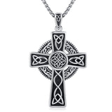 14K Gold Plated Celtic Vikin Cross Pendant Necklace Irish Jewelry Religious Protective Gift