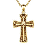 10K 14K 18K Gold Cross Pendant Necklace Religious Jewelry Gifts for Men and Women