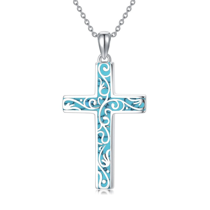 Sterling Silver Cross Pendant Necklace Christian Religious Jewelry Gifts for Anniversary